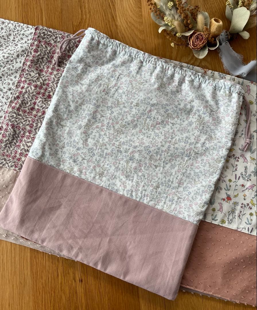 hachi＊リバティ生地使用＊巾着セット