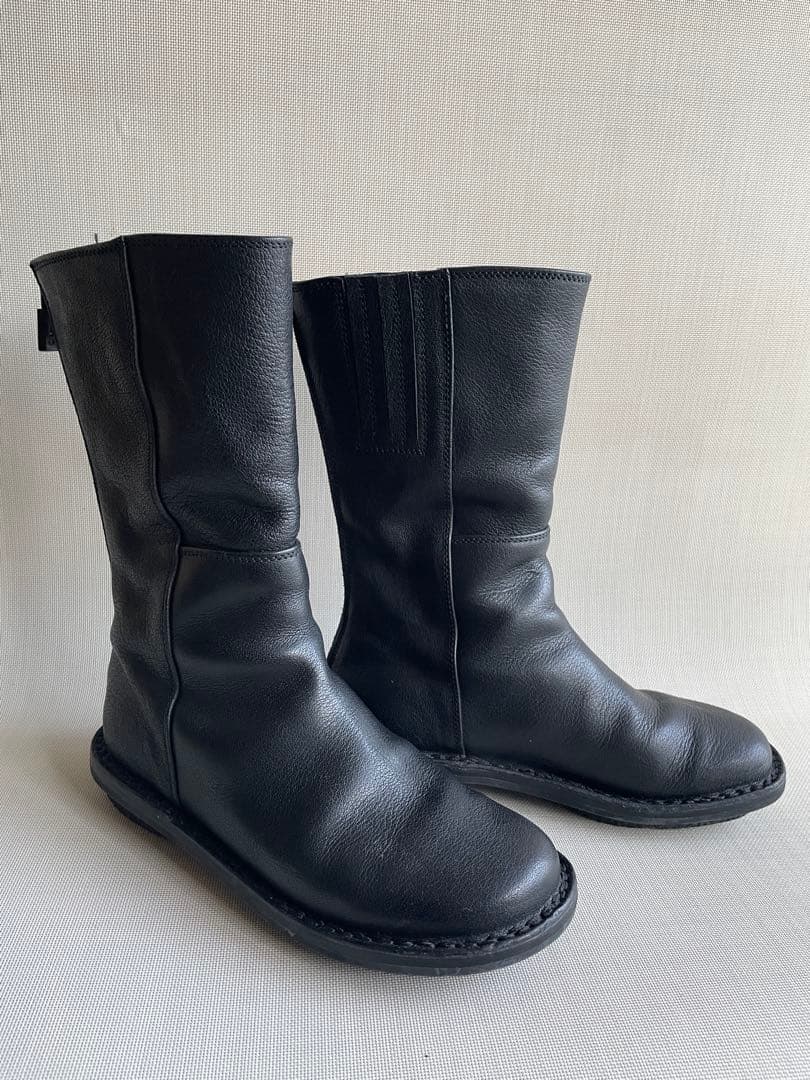 trippen ブラック レザー Mid-Boot