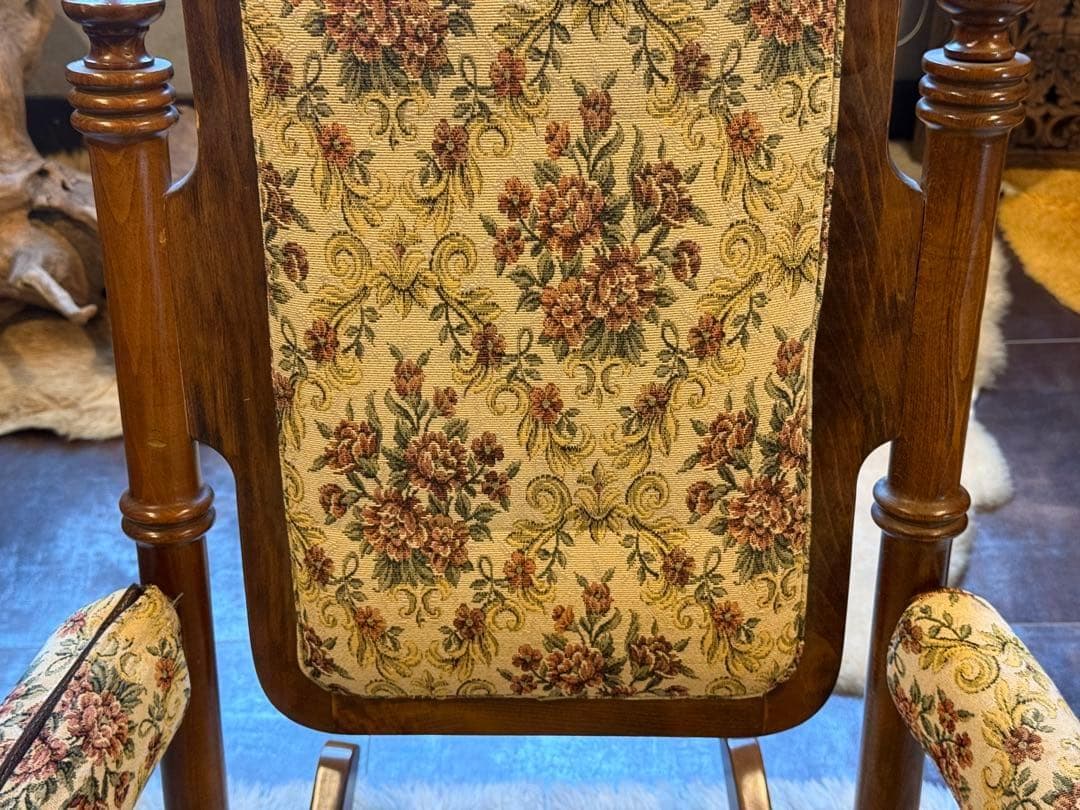 ロッキングチェア　ソファ　ゴブラン模様　アームチェア　ゆり椅子　ソファ　SZ