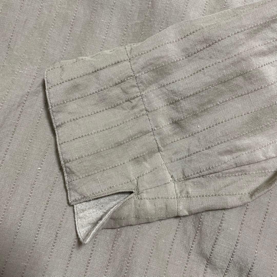 sus-sous ベージュ長袖シャツ スキッパー