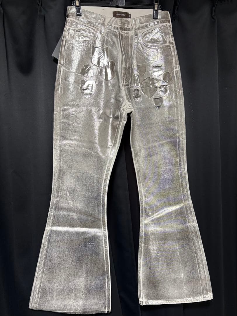 【定価57,400円】MASU シルバーデニムフレアパンツ　サイズ46