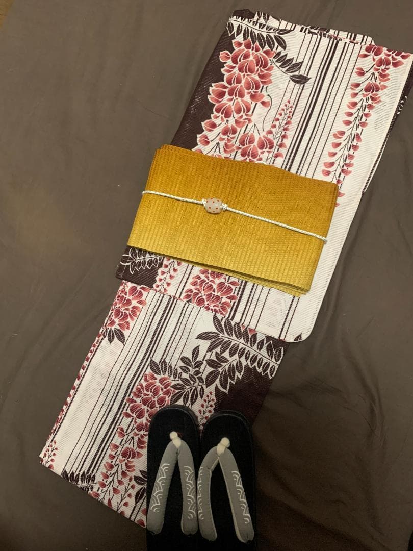 ◆最高級【綿絽浴衣】藤花の古典涼しゆかた◆着物としても着用可◆古典花柄浴衣★新品