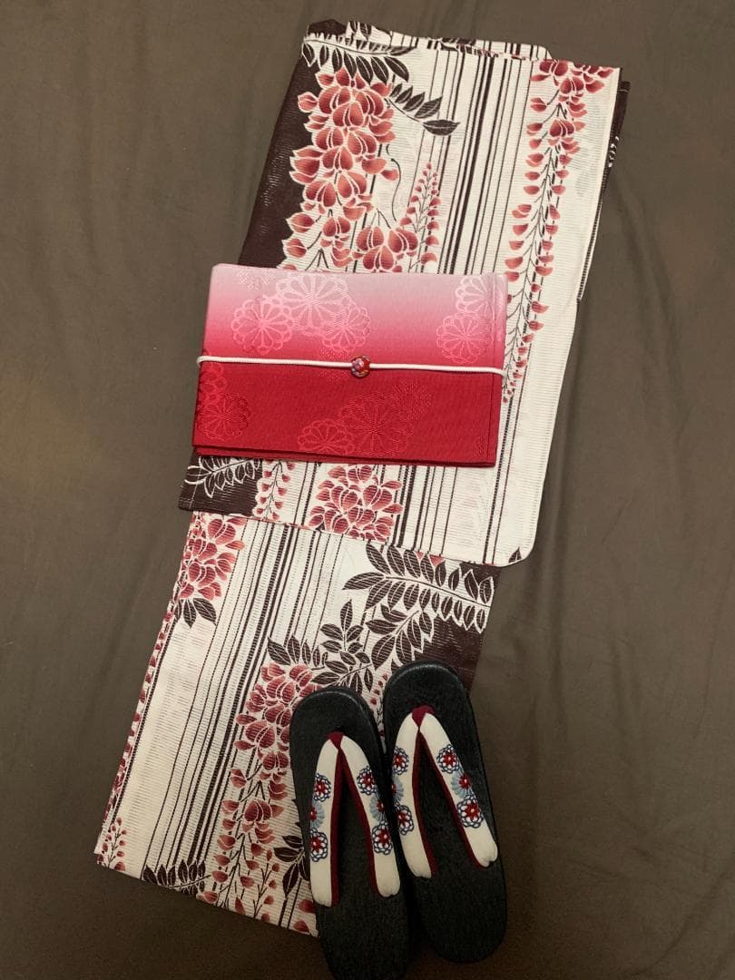 ◆最高級【綿絽浴衣】藤花の古典涼しゆかた◆着物としても着用可◆古典花柄浴衣★新品