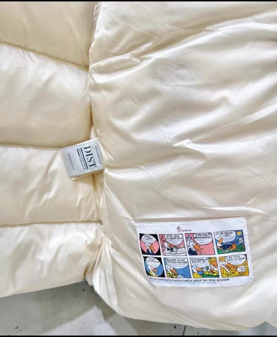 極美品アイボリー ファー付きダウンジャケット*