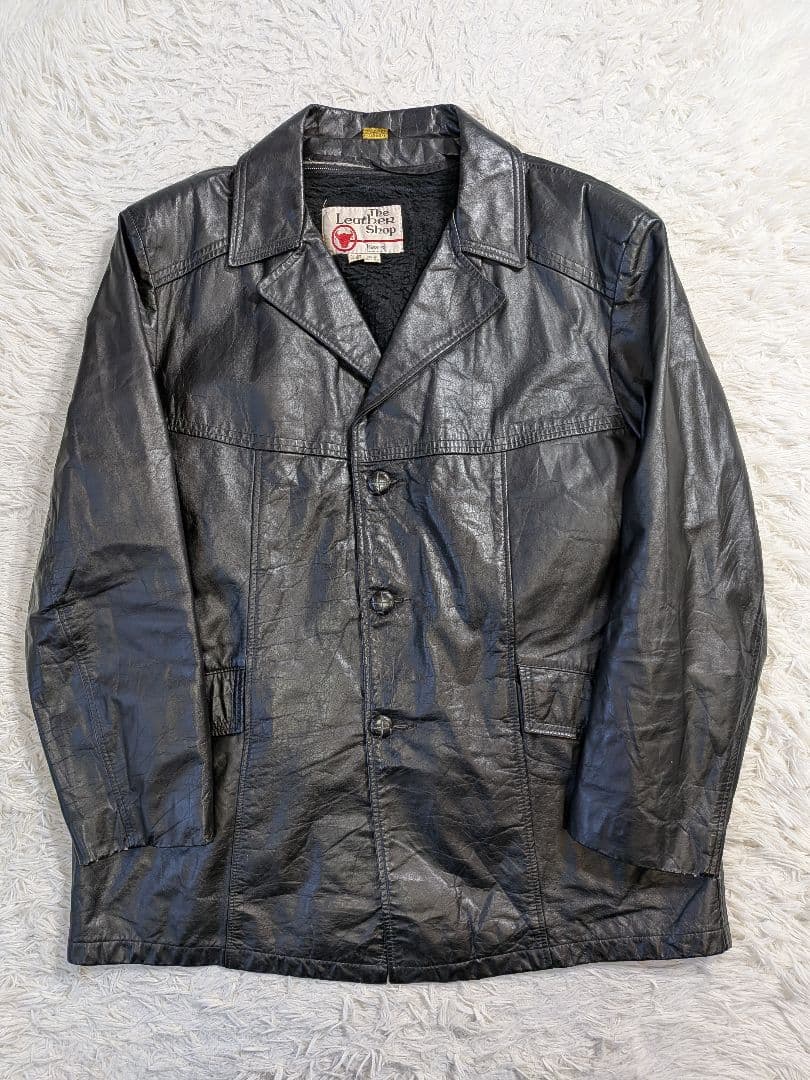 極希少　70s Sears シアーズ レザージャケット ボアライナー付 46 黒
