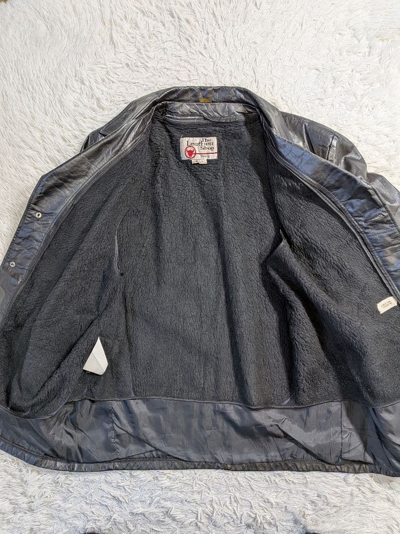 極希少　70s Sears シアーズ レザージャケット ボアライナー付 46 黒