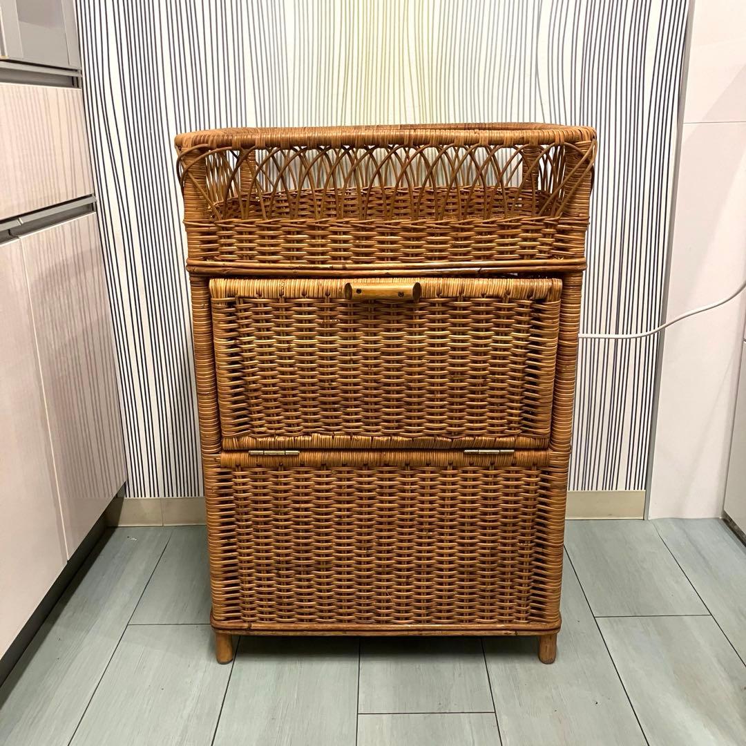 ゲリラセール　ラタンチェスト ランドリーラック ランドリーバスケット