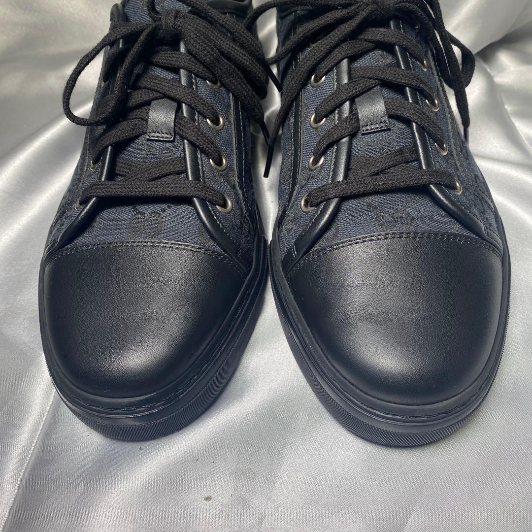 GUCCI グッチ　28cm スニーカー GGキャンバス ネイビー ブラック 黒