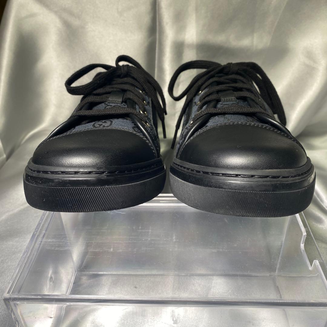 GUCCI グッチ　28cm スニーカー GGキャンバス ネイビー ブラック 黒