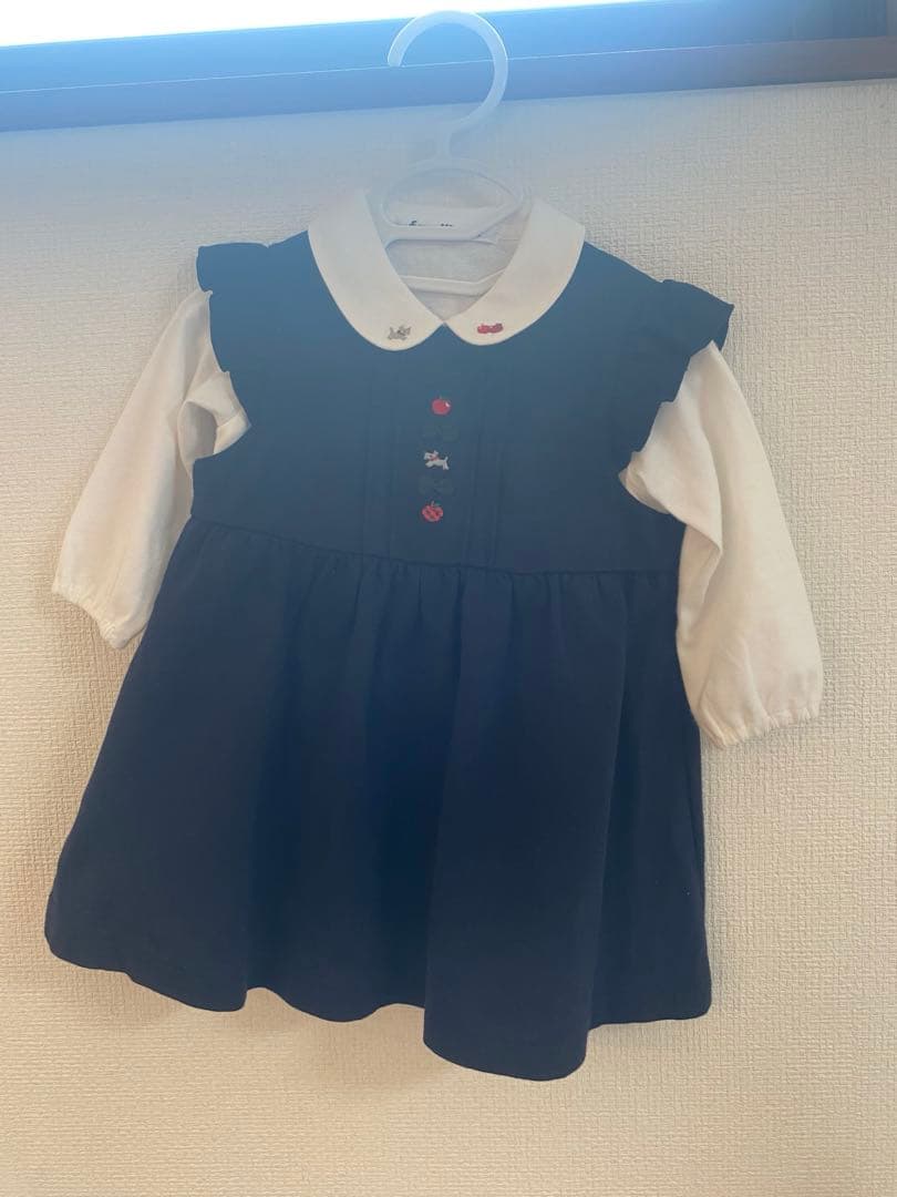 【美品】現行品 familiar ジャンパースカート ブラウス セット 80