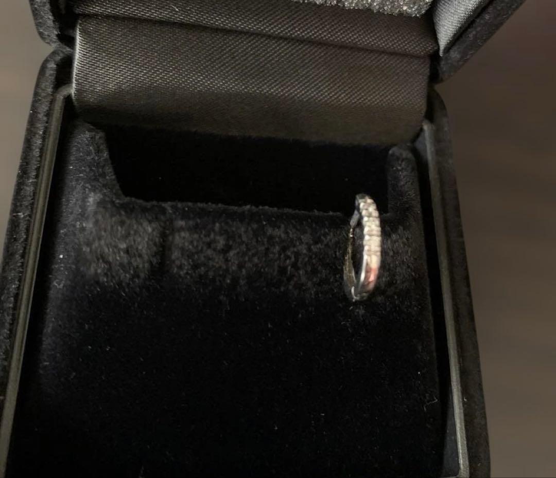 【片耳のみ】ジュエリーツツミ　K10ホワイトゴールドダイヤモンド　フープピアス