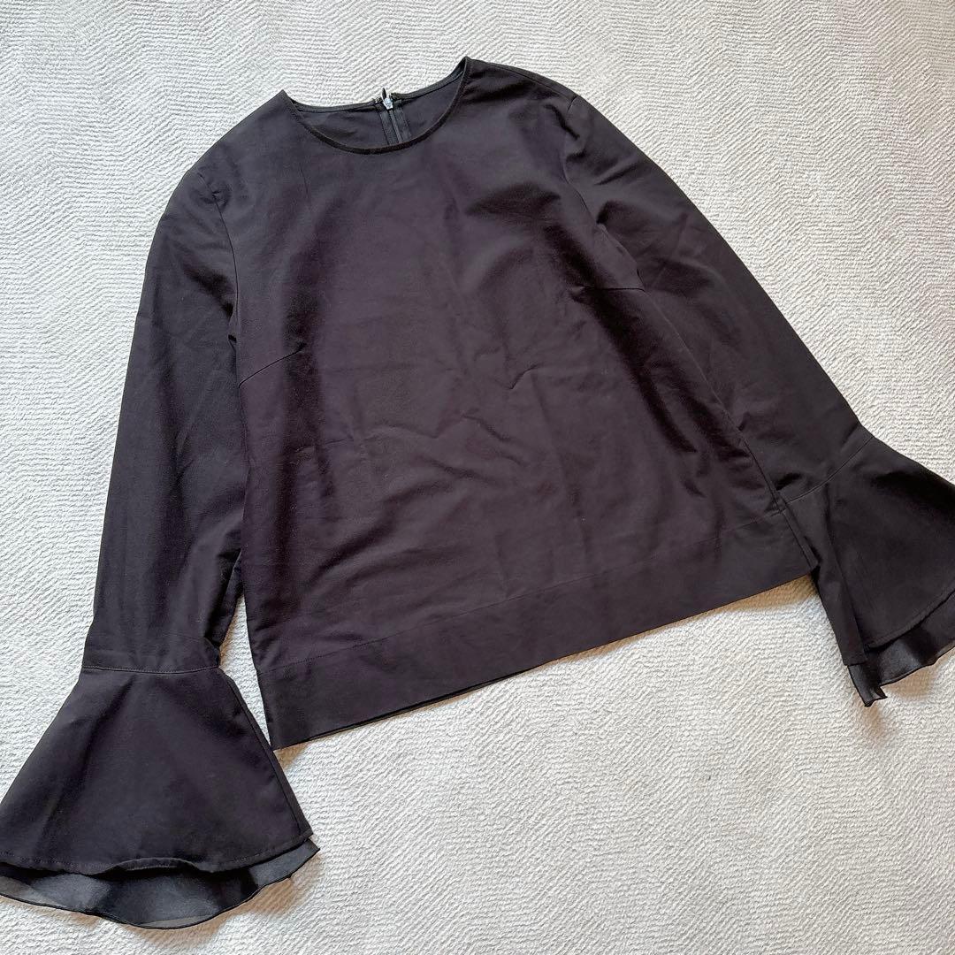 美品✨Wim Gazette ペプラムスリーブブラウス ブラック24AW
