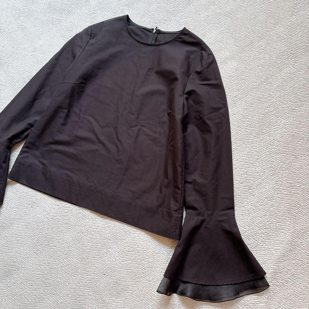 美品✨Wim Gazette ペプラムスリーブブラウス ブラック24AW