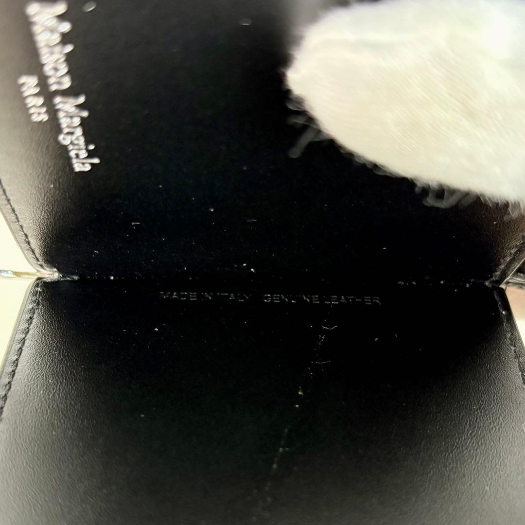 未使用　メゾンマルジェラ　マネークリップ　小銭入れ付き　レザー　黒