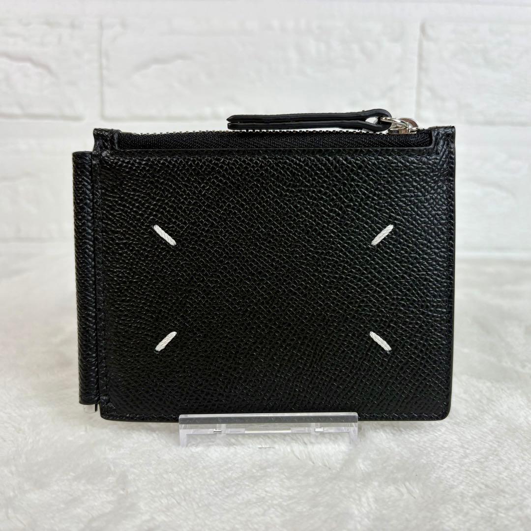 未使用　メゾンマルジェラ　マネークリップ　小銭入れ付き　レザー　黒