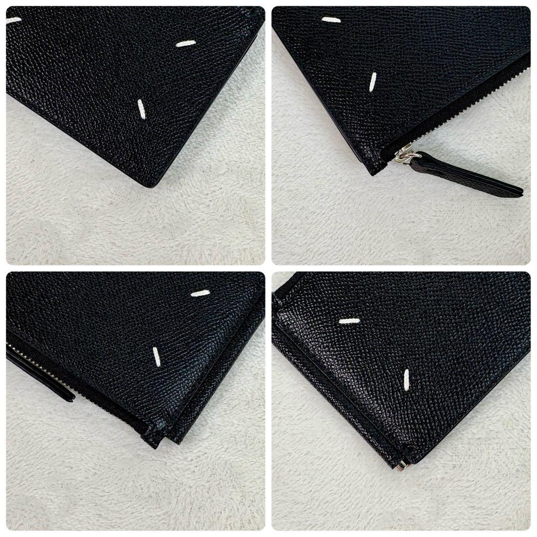 未使用　メゾンマルジェラ　マネークリップ　小銭入れ付き　レザー　黒