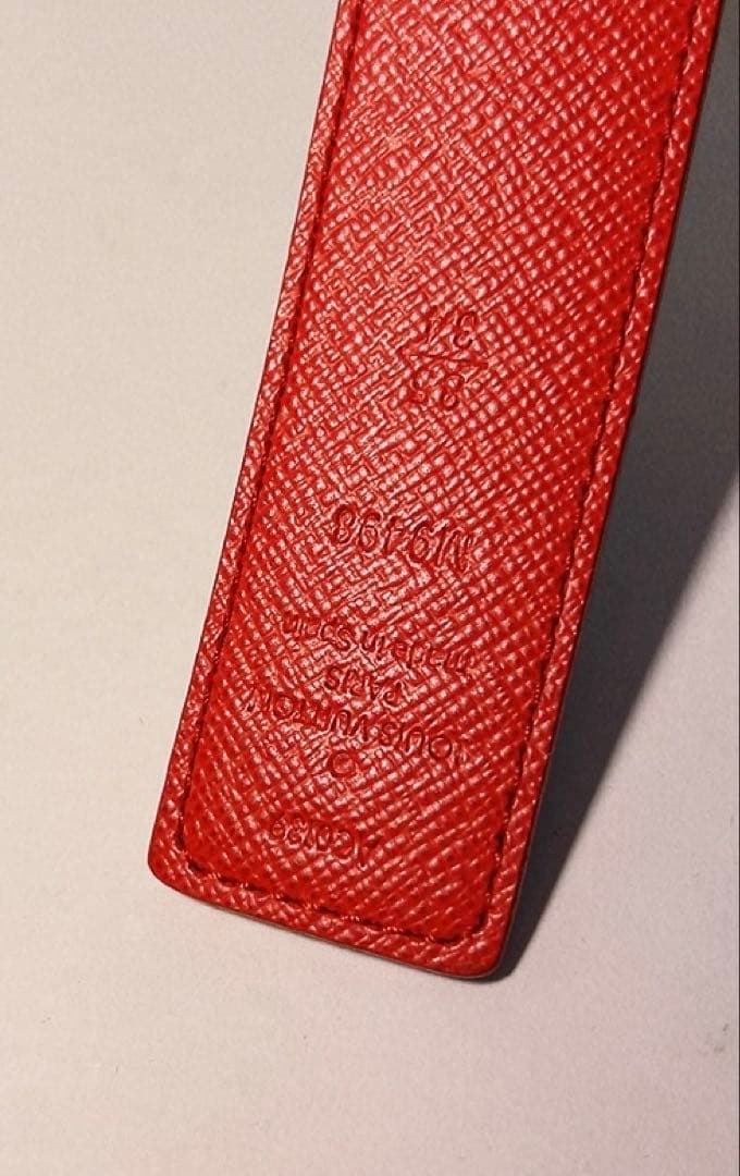 LOUIS VUITTON ベルト 茶×赤 モノグラム　リバーシブル　男女兼用