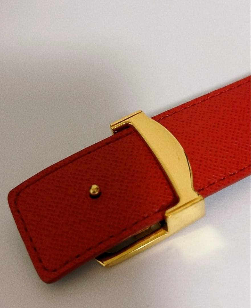 LOUIS VUITTON ベルト 茶×赤 モノグラム　リバーシブル　男女兼用