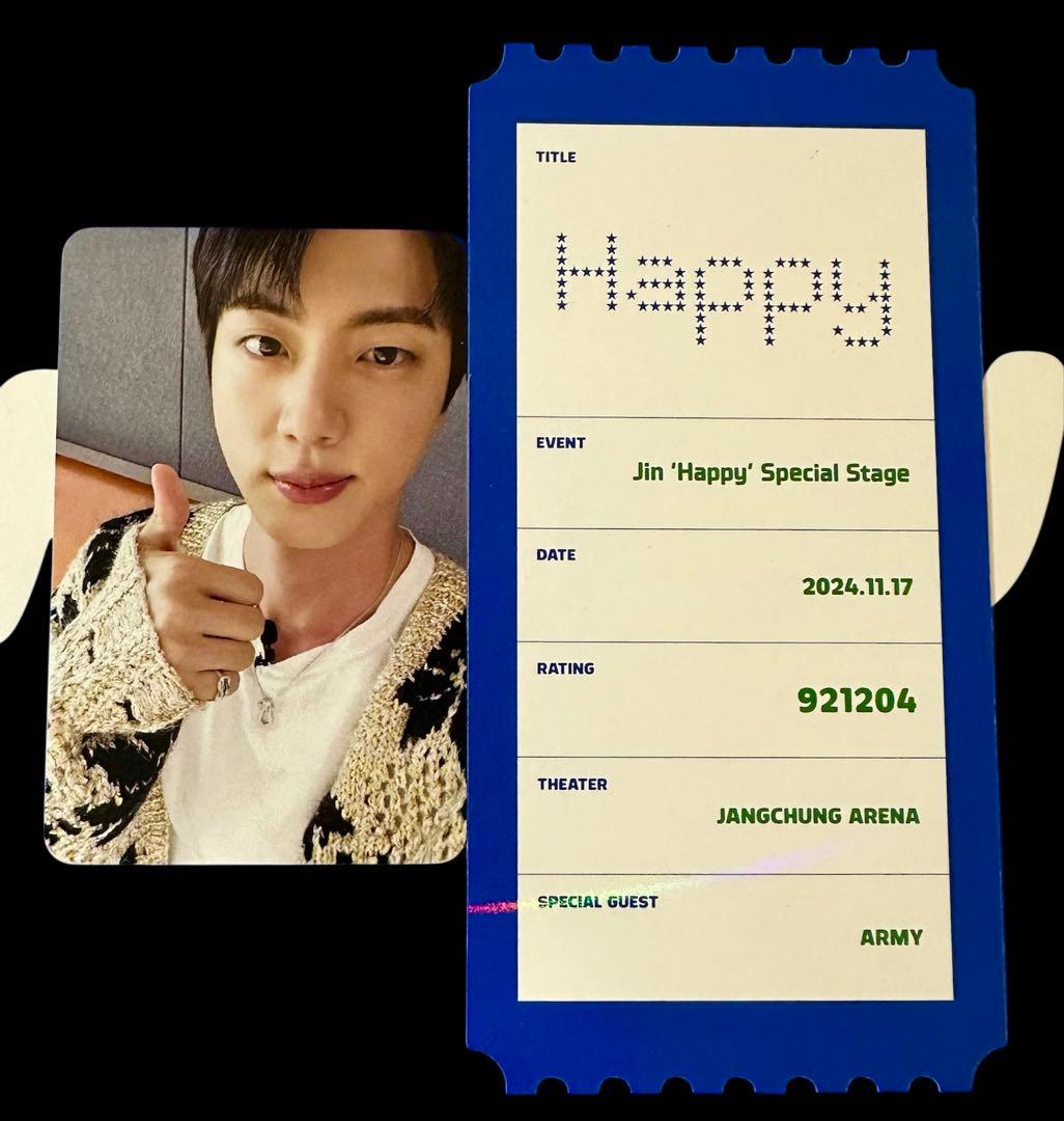 BTS ジン Happy スペシャルステージ 特典 JIN トレカ チケット