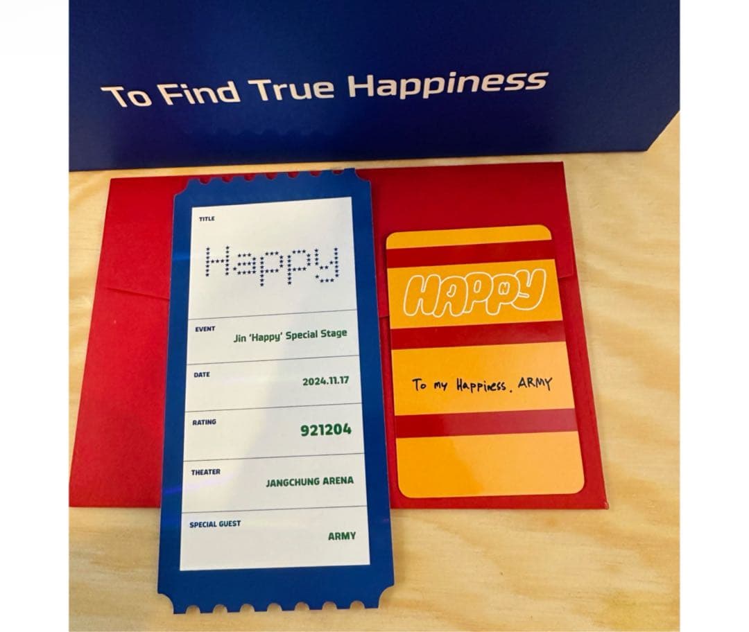 BTS ジン Happy スペシャルステージ 特典 JIN トレカ チケット