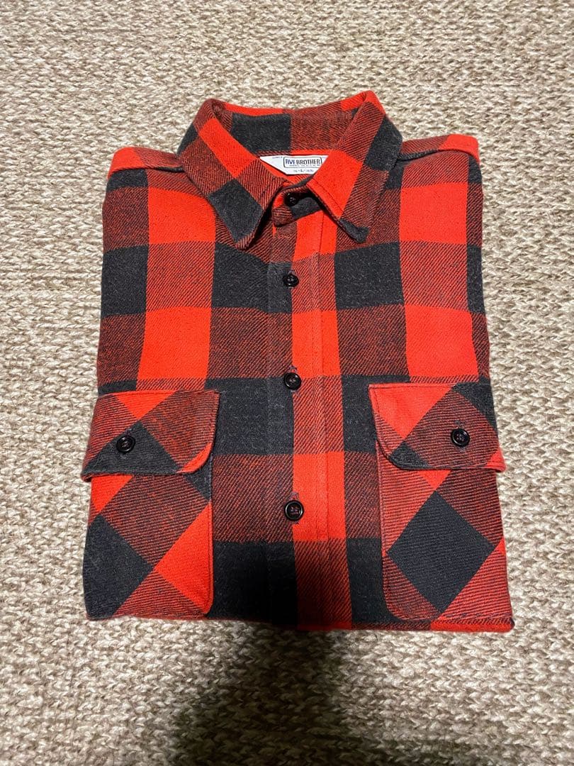 ★雰囲気抜群‼️神サイズ★80s USA製 FIVEBROTHER ヘビネル 赤黒