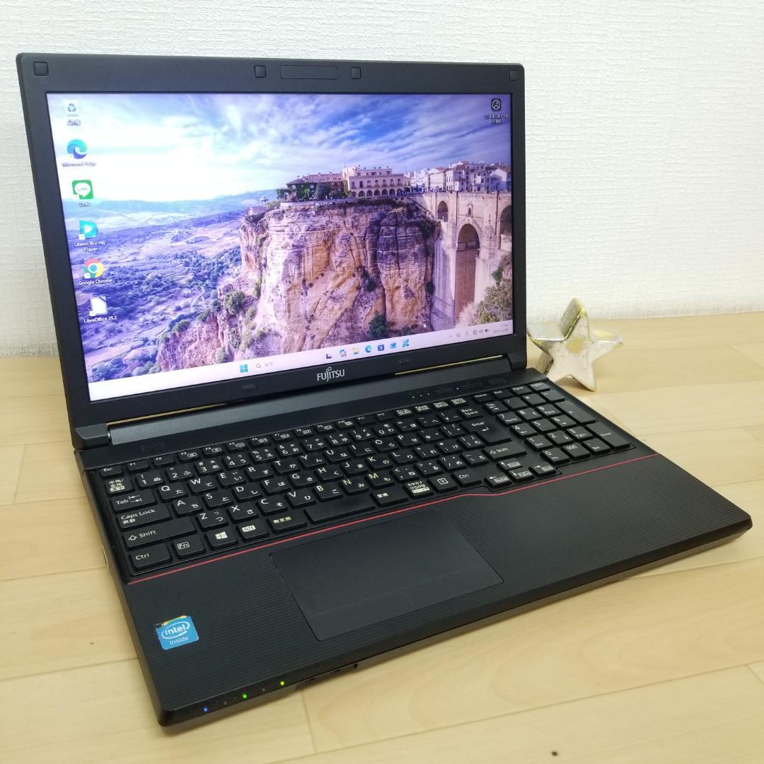 SSD Win11 即使用可ノートPC DVD再生可 富士通(E2156)