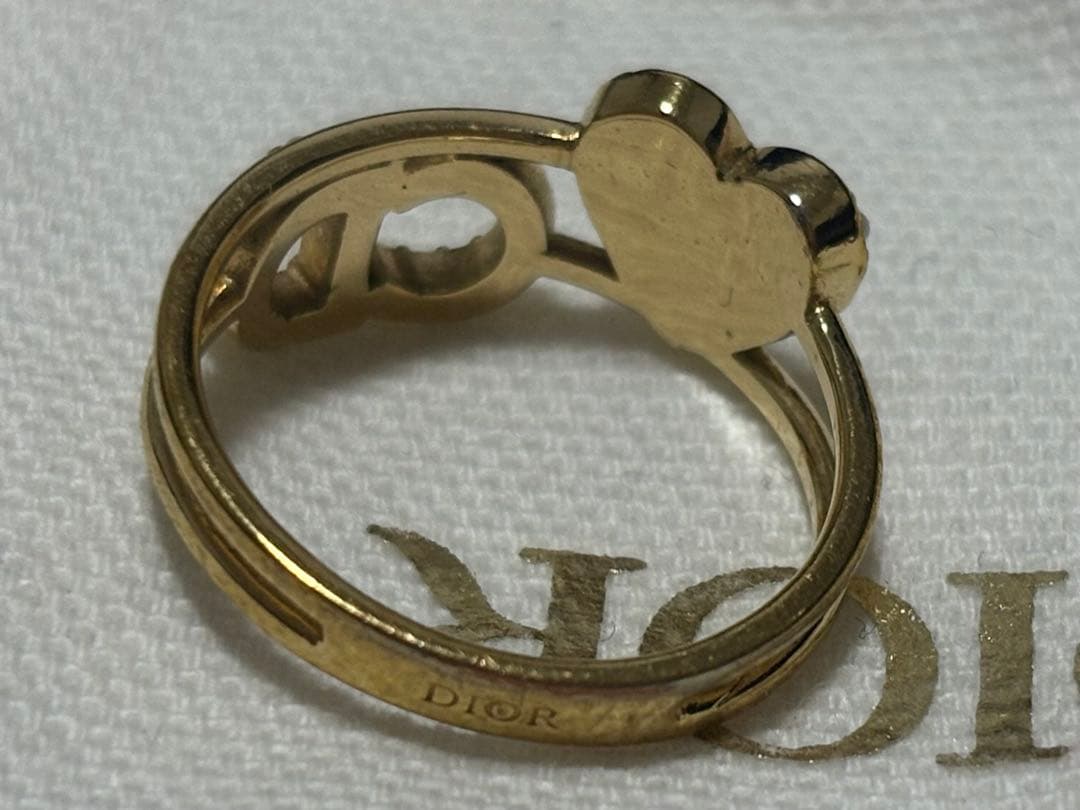 n*a様 【Dior】 CDロゴリング ハート パール ゴールド 指輪