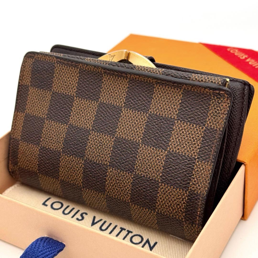 美品✨️ルイヴィトン　ダミエ・エベヌ　ヴィエノワ　二つ折り財布　財布　コンパクト