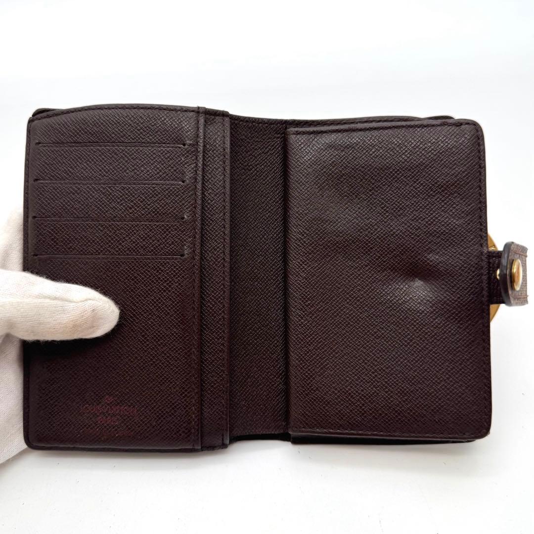 美品✨️ルイヴィトン　ダミエ・エベヌ　ヴィエノワ　二つ折り財布　財布　コンパクト