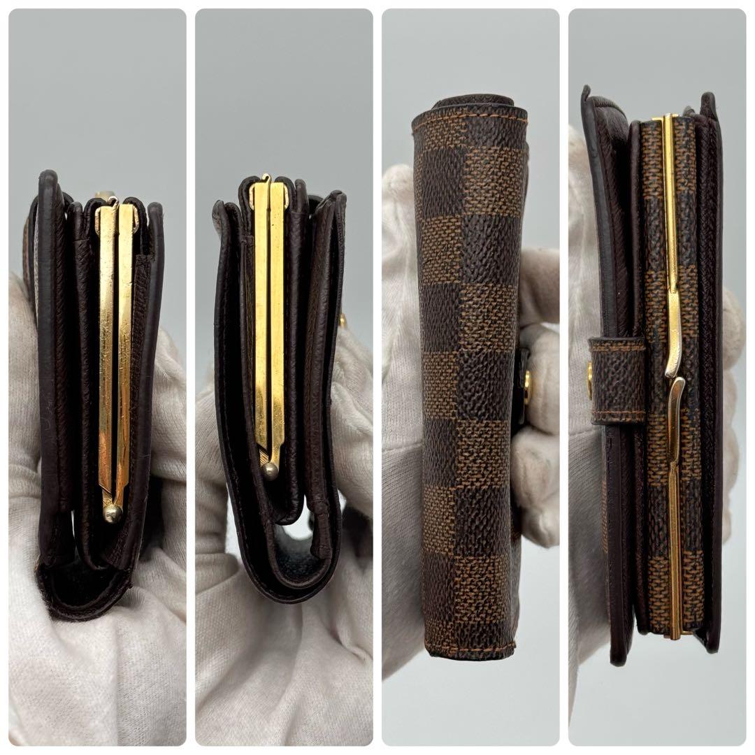 美品✨️ルイヴィトン　ダミエ・エベヌ　ヴィエノワ　二つ折り財布　財布　コンパクト
