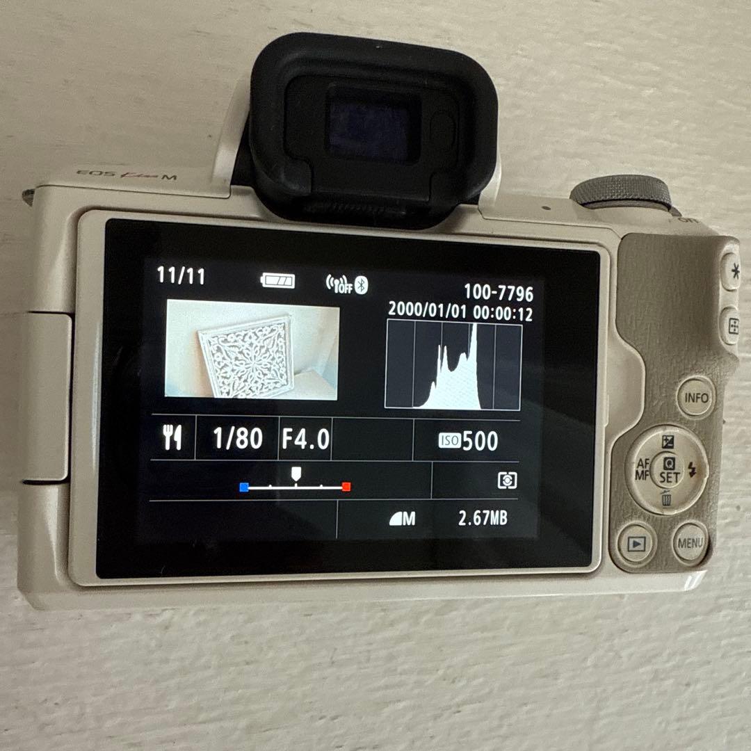 Canon ミラーレス一眼 EOSkissM レンズセット ホワイト