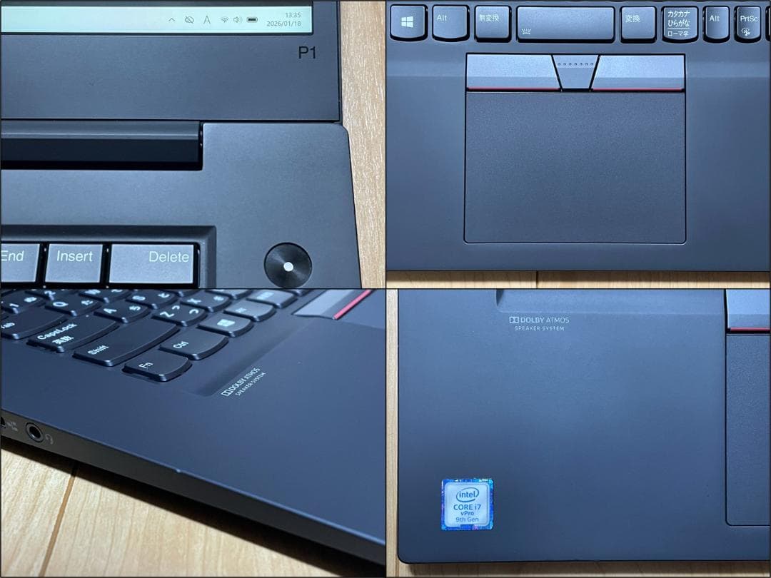 ThinkPad P1 Gen2（i7/16G/512G/4K液晶/オフィス）