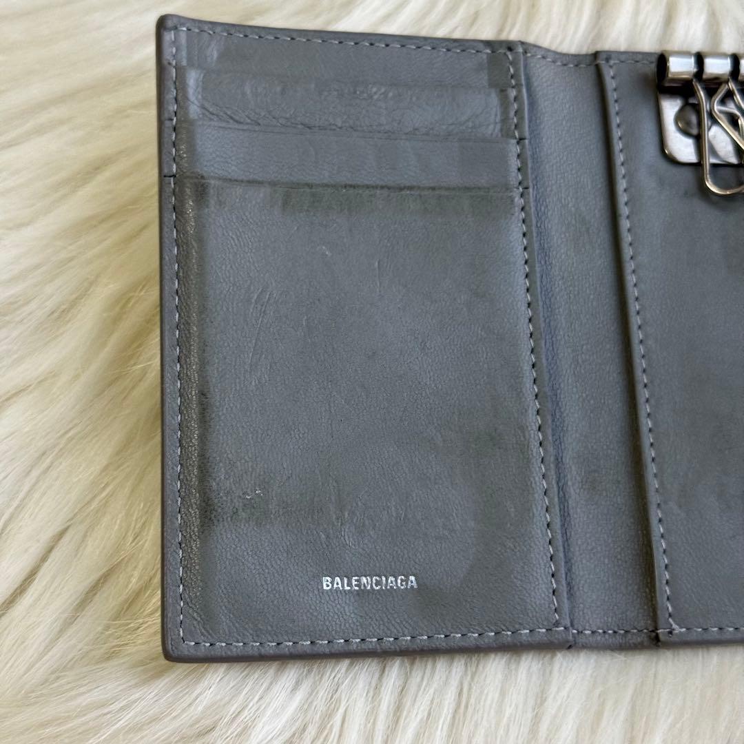 バレンシアガ キーケース 6連 レザー グレー