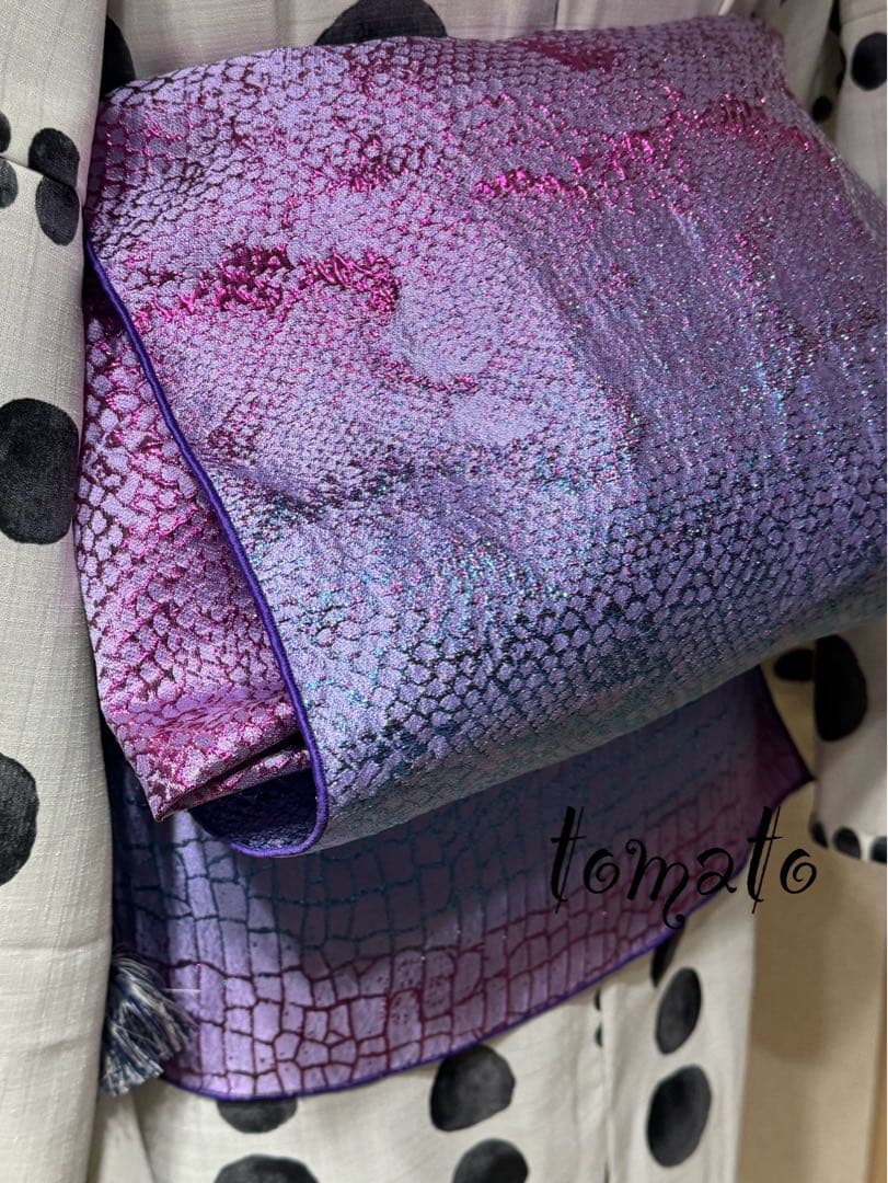 大人兵児帯　【ローズ】【クロコダイルパープル】セット