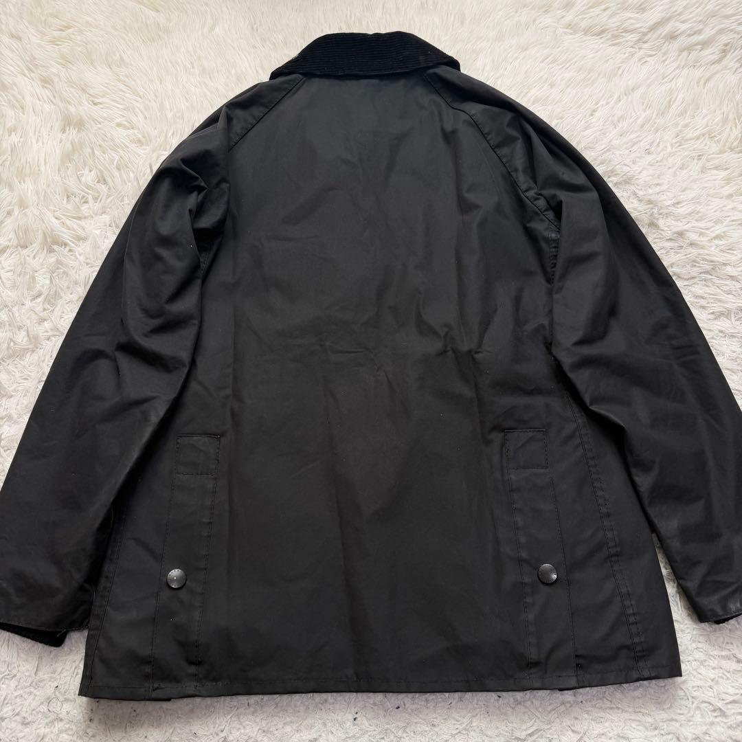 近年美品　バブアー　スリムビデイル　ワックスジャケット　ブラック　袖リブ　36
