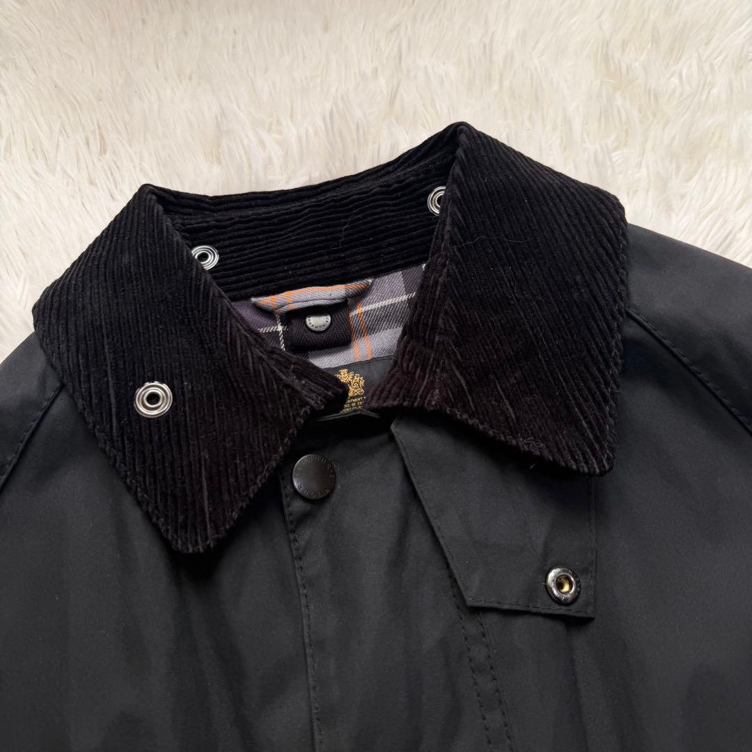 近年美品　バブアー　スリムビデイル　ワックスジャケット　ブラック　袖リブ　36