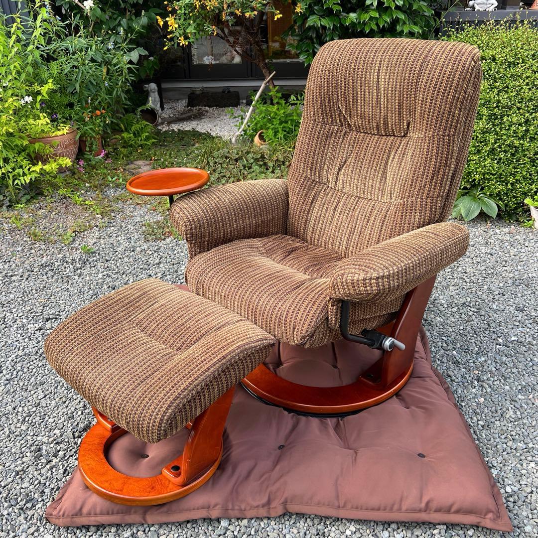 リクライニングソファ オットマン付き パーソナルチェア テーブル 1人掛け