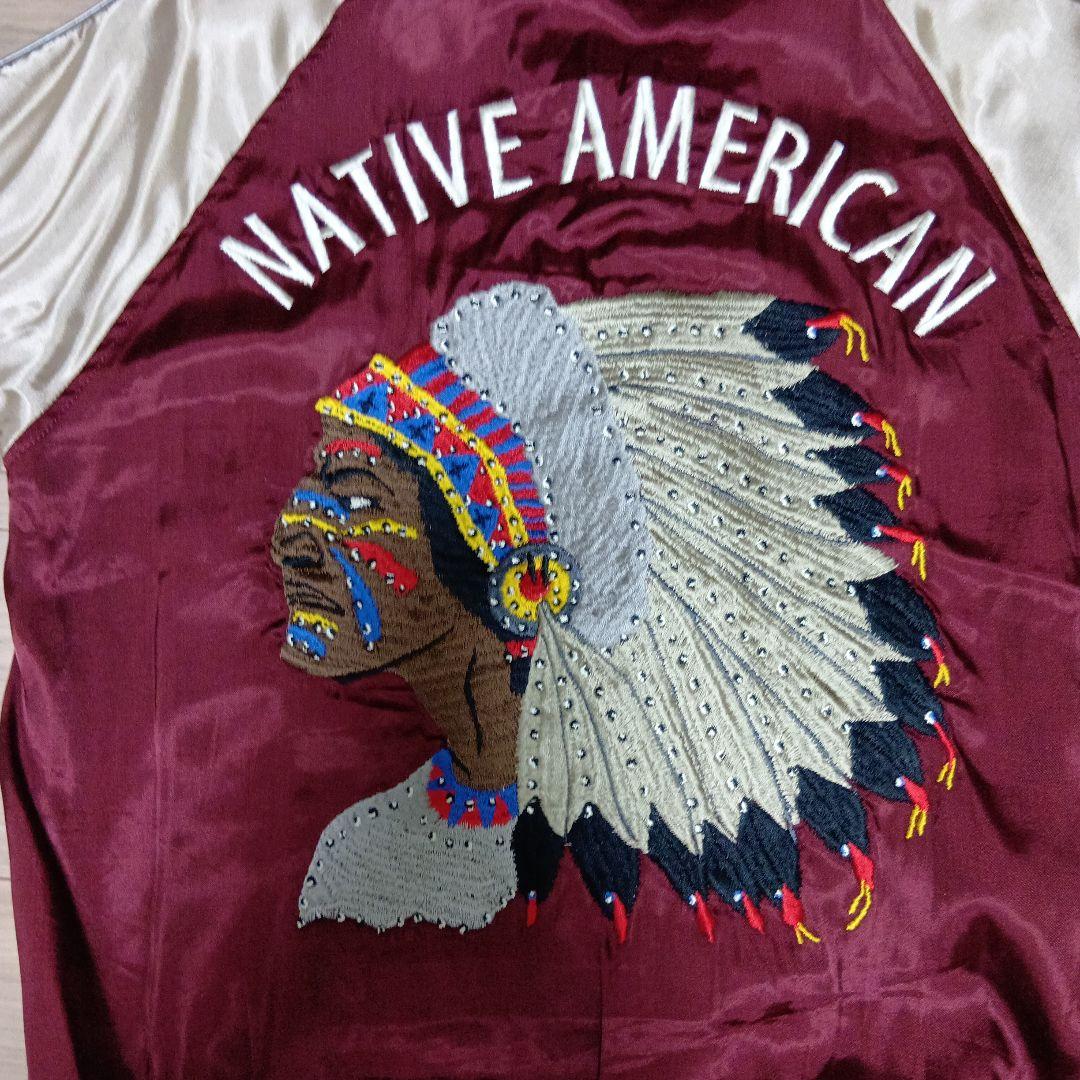 ヒューストン　リバーシブルスカジャン　パンダ・インディアン刺繍　Lサイズ