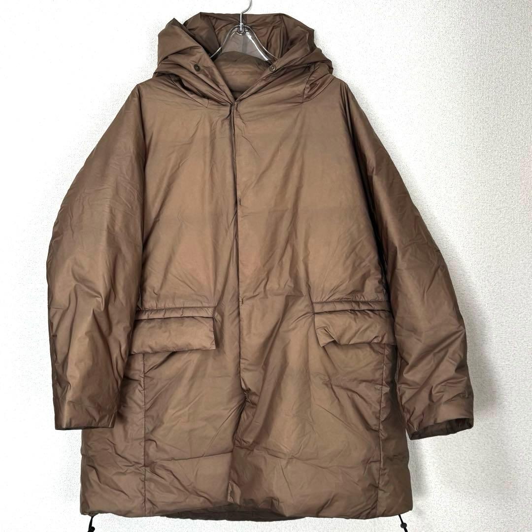 美品　レミレリーフ　ブラウン フーディダウンジャケット ダウン90% サイズF