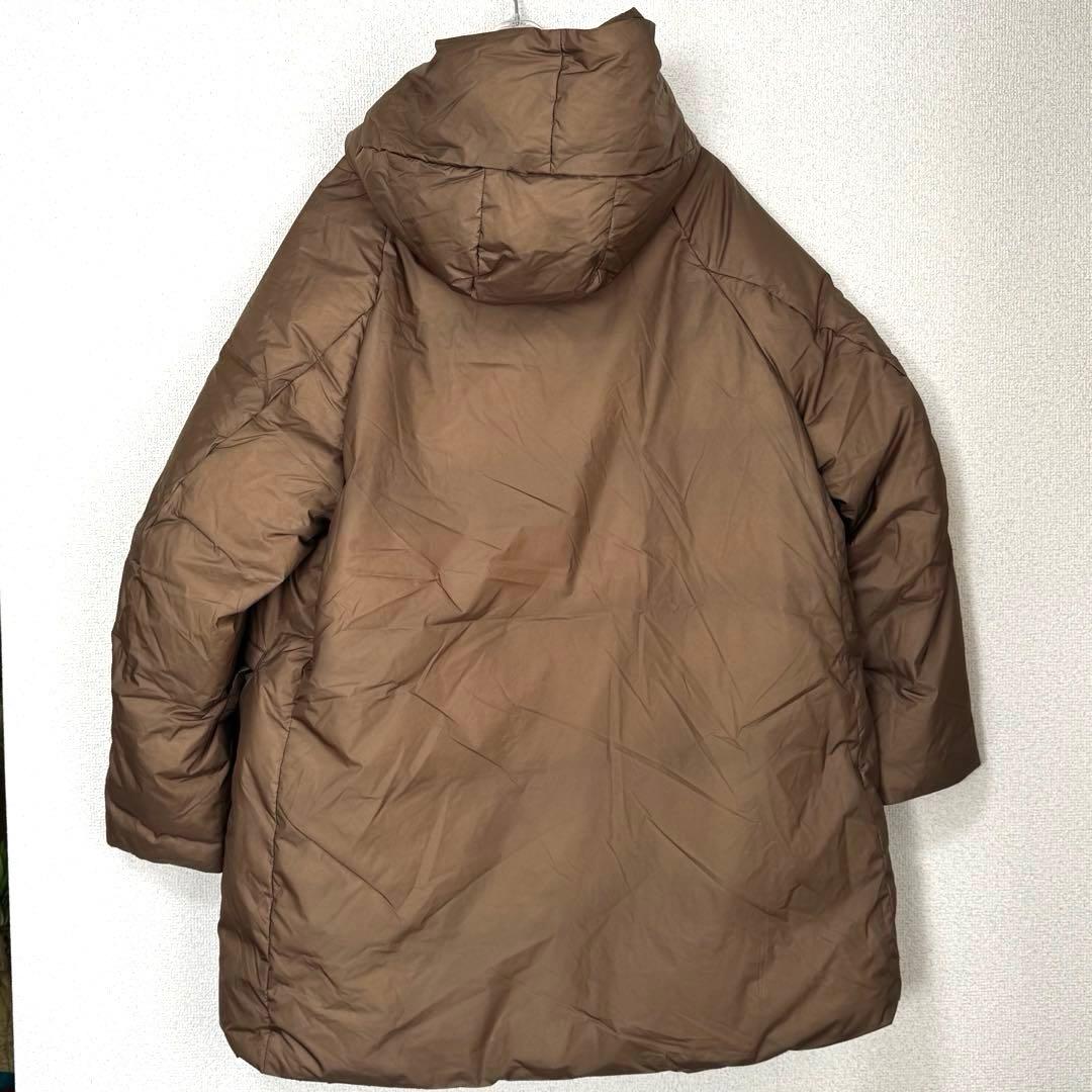 美品　レミレリーフ　ブラウン フーディダウンジャケット ダウン90% サイズF