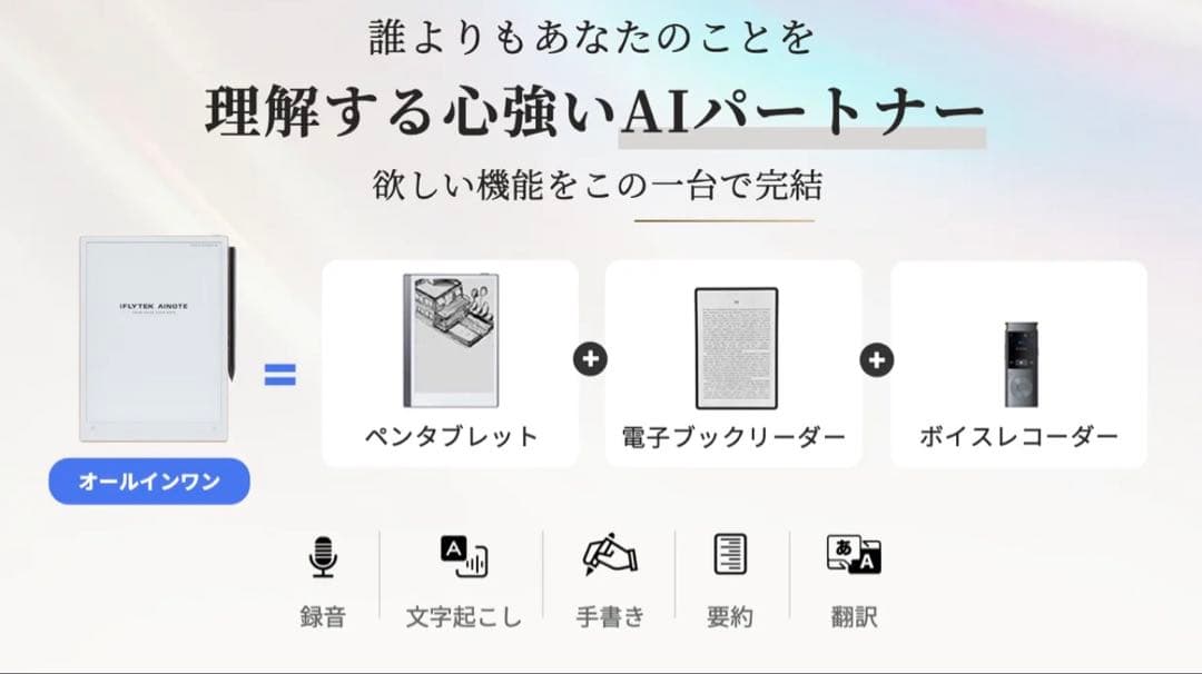 AINOTE 2 AIスマートノート【オールインワンセット】専用ケース/替え芯付