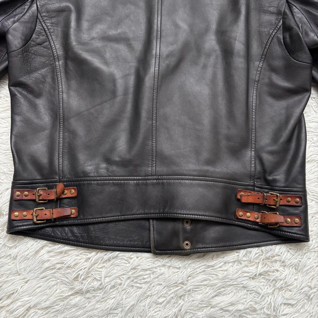 Paul Smith ポールスミス ライダースジャケット キルティング 羊革 黒