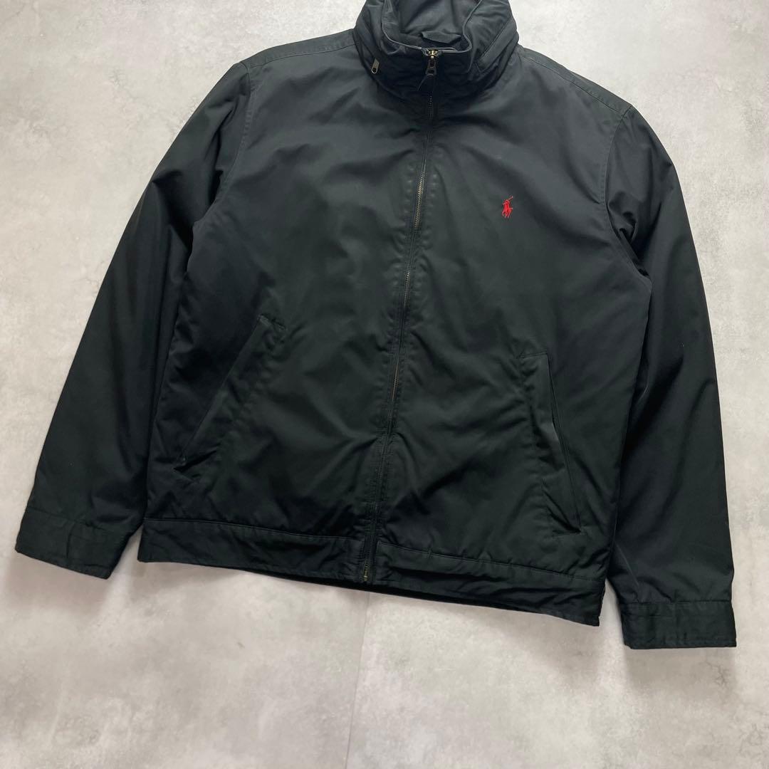 希少✨90s ポロラルフローレン スイングトップ 裏ボア ポニー刺繍 黒 M相当