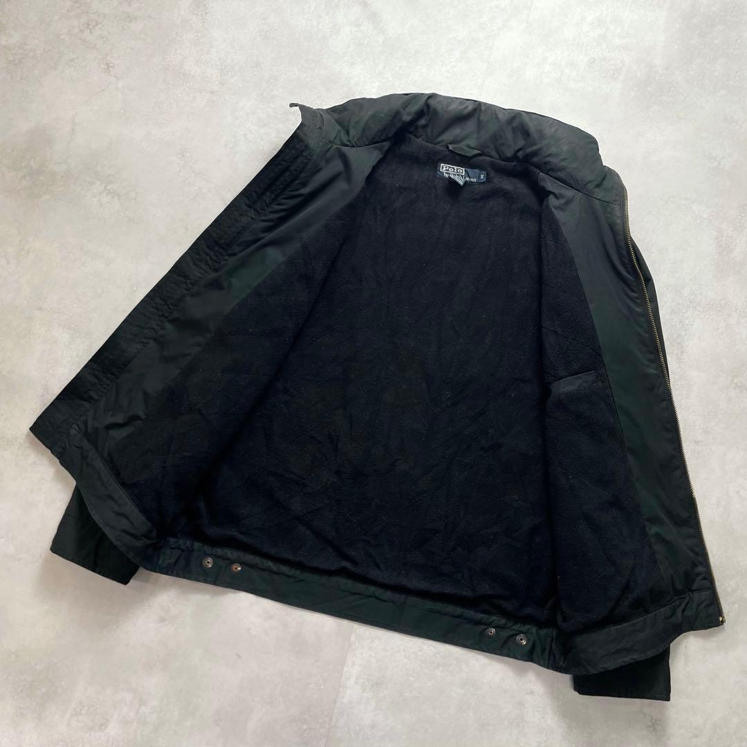 希少✨90s ポロラルフローレン スイングトップ 裏ボア ポニー刺繍 黒 M相当