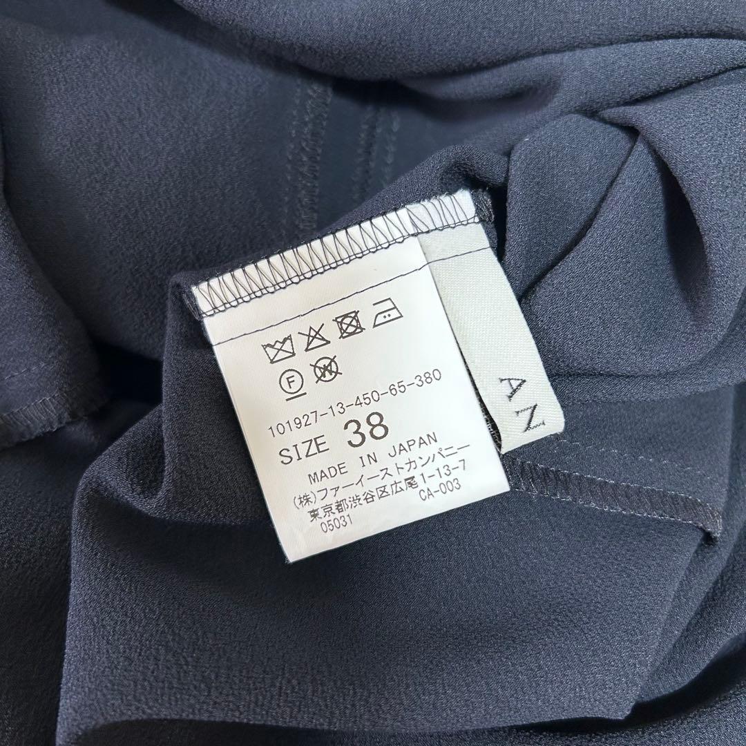ANAYI アナイ クレープジョーゼットレースブラウス 38 オフィス 上品