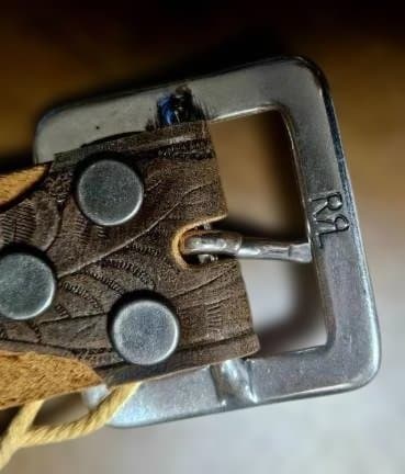 【新品未使用】RRL アメリカンヴィンテージエンボス加工 ブラウンベルト34