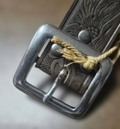 【新品未使用】RRL アメリカンヴィンテージエンボス加工 ブラウンベルト34