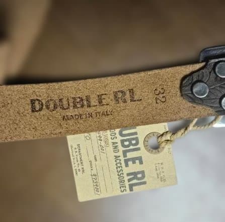 【新品未使用】RRL アメリカンヴィンテージエンボス加工 ブラウンベルト34