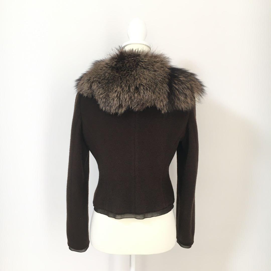美品　FOXEY フォクシー　カシミヤ100% ファー　ジャケット　アウター
