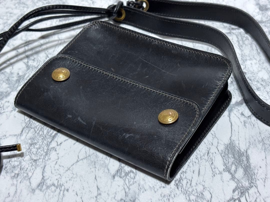 HERMES エルメス ボックスカーフ ポシェットグリーン ウエストポーチ